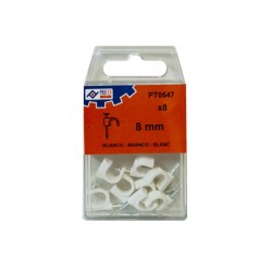 GRAPA PLASTICO BLANCO N.8 C/8