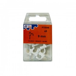GRAPA PLASTICO BLANCO N.9 C/8