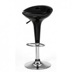 TABURETE PVC/INOX NEGRO REX