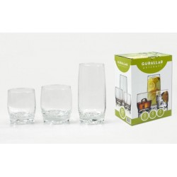VASO VIDRIO ADORA SET-18 UNID.