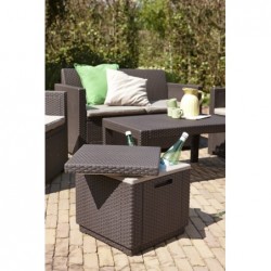 MESA AUX NEVERA RATTAN MARRON