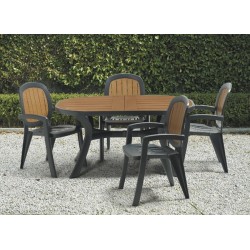 MESA JARDIN RESINA ANTRAC/NOCE